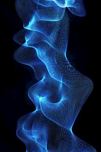 蓝色光影扭曲艺术形态