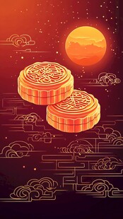 中秋月夜下的精美月饼