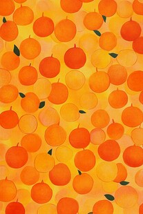 橙黄鲜果无缝图案背景
