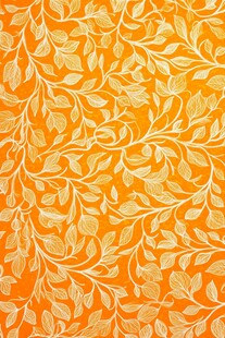 橙色叶纹精美无缝图案