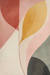 抽象几何树叶艺术插画