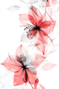 梦幻粉色花卉艺术图案