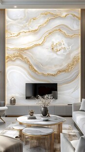 奢华大理石纹客厅电视背景墙