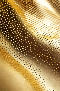 金色波点纹理金属质感面料