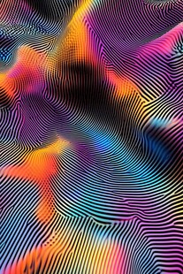 炫彩波纹抽象艺术图案