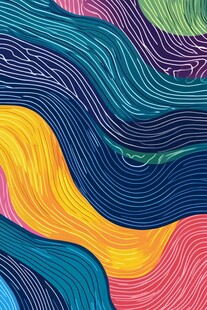 多彩波浪线条抽象背景图