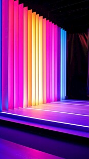 梦幻彩色光柱舞台场景