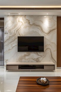 大理石电视背景墙现代风