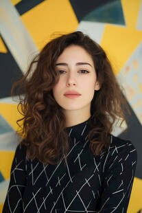 卷发女子时尚肖像照