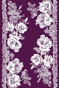 紫色底白色花卉蕾丝图案