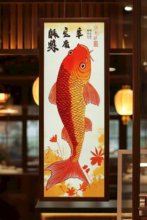 中式锦鲤挂画 吉祥喜庆风