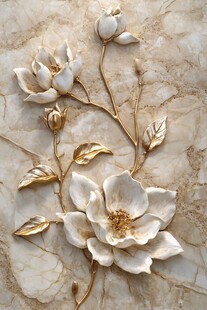 立体玉石花卉墙面装饰