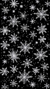 黑色背景上的雪花图案