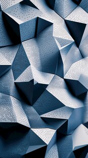 蓝调几何立体抽象纹理图案