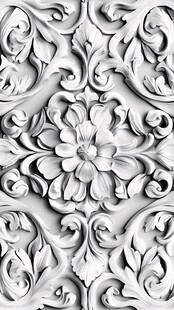 欧式浮雕花卉装饰图案