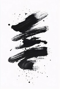 水墨笔触墨痕抽象艺术图