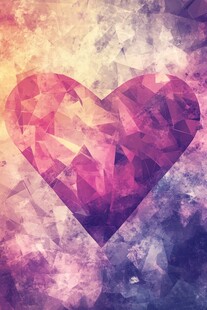 梦幻心形多边形艺术背景