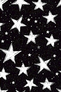 黑白手绘星星无缝图案
