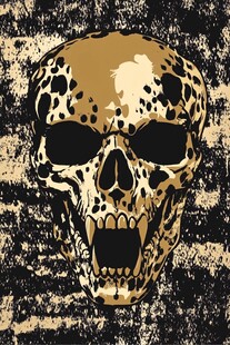 豹纹骷髅头 复古风图案
