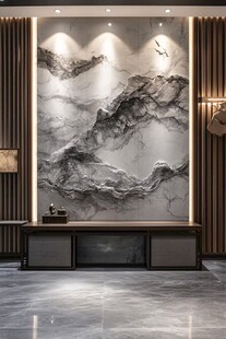 中式水墨风大理石背景墙
