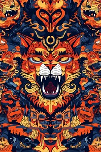 虎纹图腾图案设计