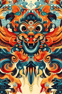 国风瑞兽图腾插画艺术