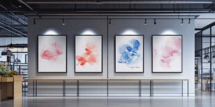 现代艺术挂画装饰室内空间