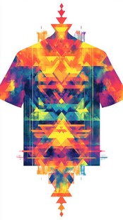 多彩几何图案时尚T恤