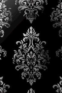 黑底银纹奢华欧式花纹图案
