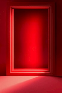 红色光影立体框架背景