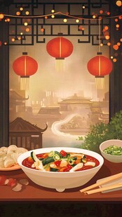 中式餐桌的美味与节日氛围