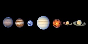 太阳系行星排列展示