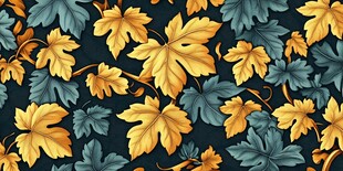 秋叶图案 金黄与墨绿的交织