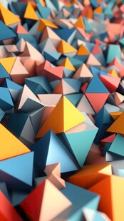 多彩三角几何图形堆叠