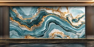 蓝金大理石纹理奢华背景墙