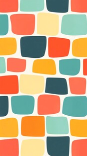 多彩几何方块无缝图案