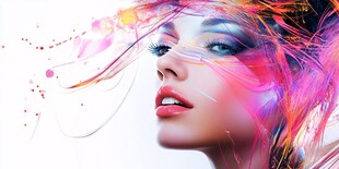 梦幻炫彩发丝下的女性风采