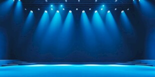 蓝色舞台灯光璀璨效果