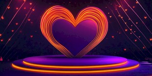 浪漫心形舞台灯光场景