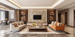 现代豪华客厅室内设计展示