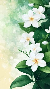 清新绽放的白色鸡蛋花