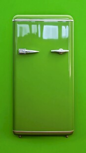 复古绿色双把手冰箱