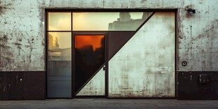 复古工业风建筑玻璃门