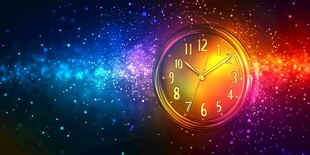 梦幻炫彩时钟背景图