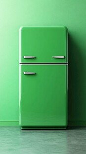 复古绿色双门冰箱