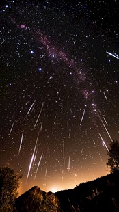 夜空中的绚烂流星雨景观