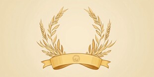 金色麦穗花环与丝带装饰