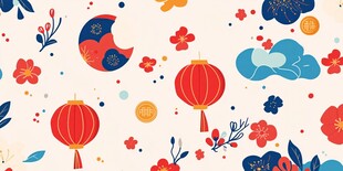 中式节庆元素插画图案
