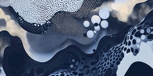 抽象黑白流体艺术图案