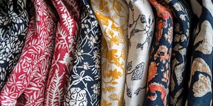 多彩印花布料展示